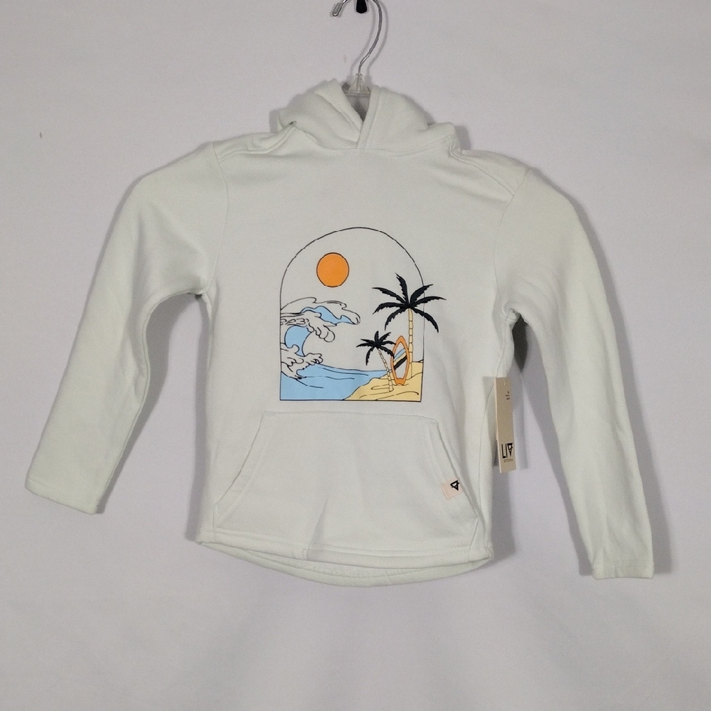 NWT Liv Outdoor Boys Reef Graphic Frost Surf Hoodie Size XS 5/6